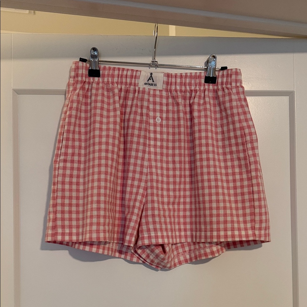 Pink and White Gingham Shorts